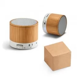 Caixa de som com microfone Bambu Personalizada 